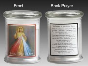 Glass Candle Holder LED battery: Divine Mercy