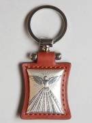 Key Ring: Stirling Silver/Leather: Dove