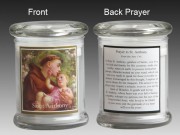 Glass Candle Holder LED battery: St Anthony