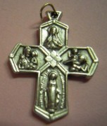 Silver Cross (Small): "I Am A Catholic" 5 Way Cross 25mm
