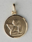 9kt Gold Pendants: ANGEL 10mm