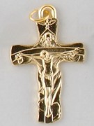 Small Crucifix: Gold Trinity, 40mm