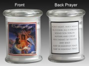 Glass Candle Holder LED battery: Christmas Peace