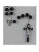 11MM LARGE WOOD ROSARY (BLACK)