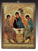 WOOD ICON PLAQUE - Holy Trinity