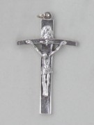Crucifix Pendant: Bow Silver Trinity 5.5cm
