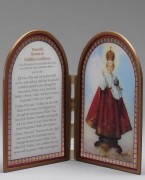 INFANT OF PRAGUE GLASS PLAQUE