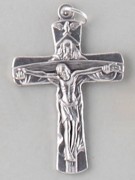 Small Crucifix: Silver Trinity, 40mm