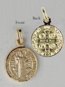 9kt Gold Pendants: ST BENEDICT 10mm