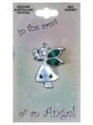 Birthstone Angel Pin: May