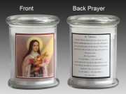 Glass Candle Holder LED battery: St Teresa