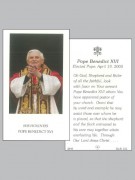 Laminated Holy Cards : Pope Benedict