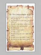 Laminated Verse Holy Cards : Scroll: Ten Commandments