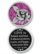 Glitter Coin: Rose/Love is...1COR