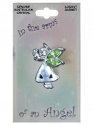 Birthstone Angel Pin: August