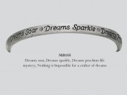 Bangle / Bracelet: Engraved Pewter: Dreams Soar, ....